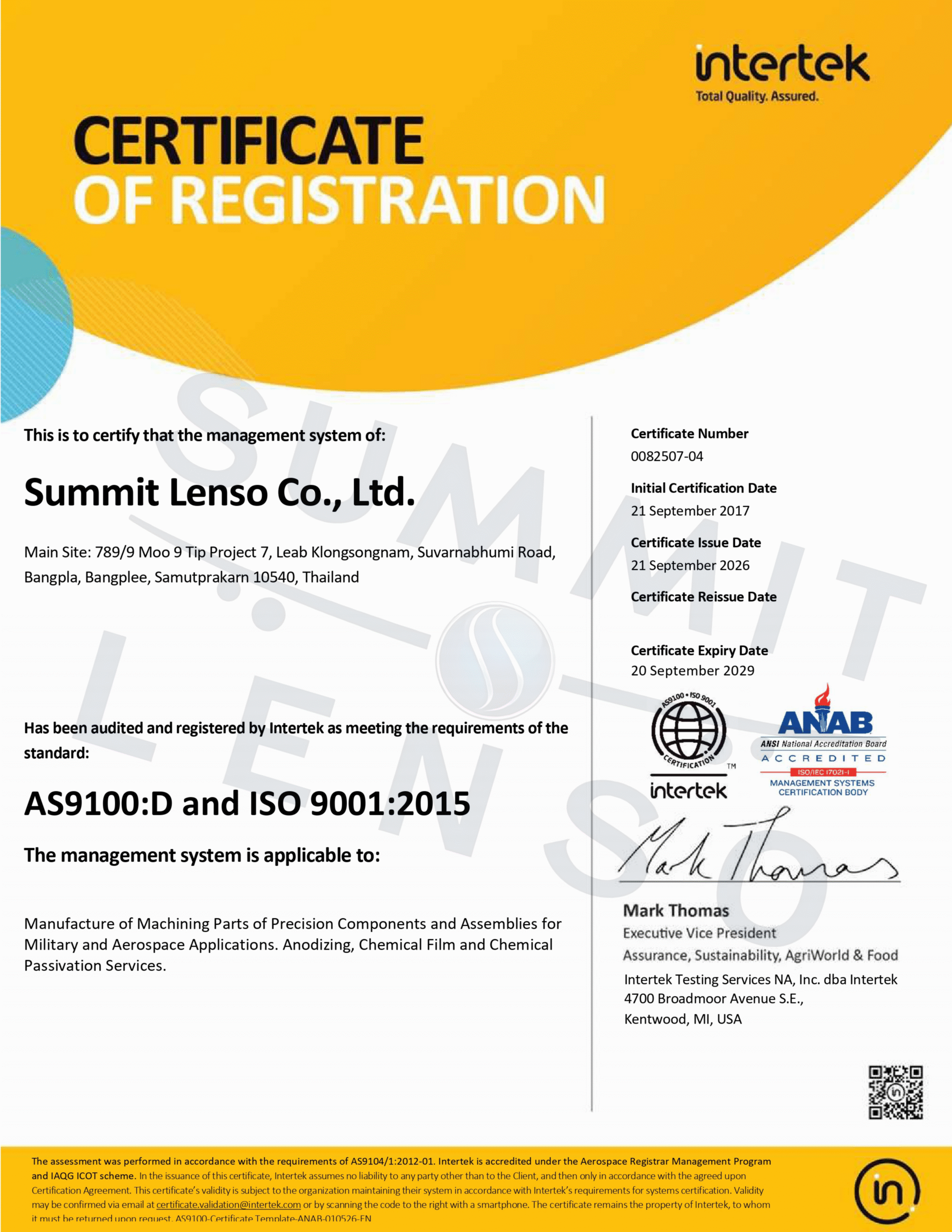 CERTIFICATE AS9100 AND ISO9001_SUMMITLENSO